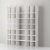 Mas 35 Servetto modular aluminium bookcase - white aluminium-white opale 1